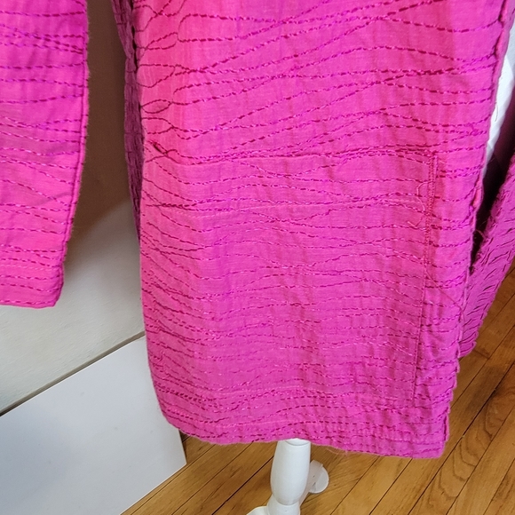 Womans Chicos Pink Embroidered Unconstructed jacket Size 2 - Picture 5 of 11